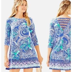 NEW Lilly Pulitzer | Ophelia Coastal Blue White Legga Sea Octopus Print Dress S